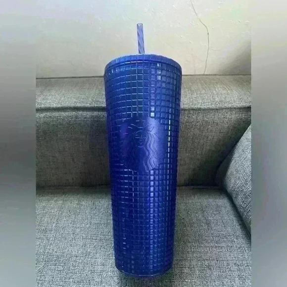 Starbucks Cobalt Blue Grid Cold Cup Venti (24 oz) - Picture 1 of 7
